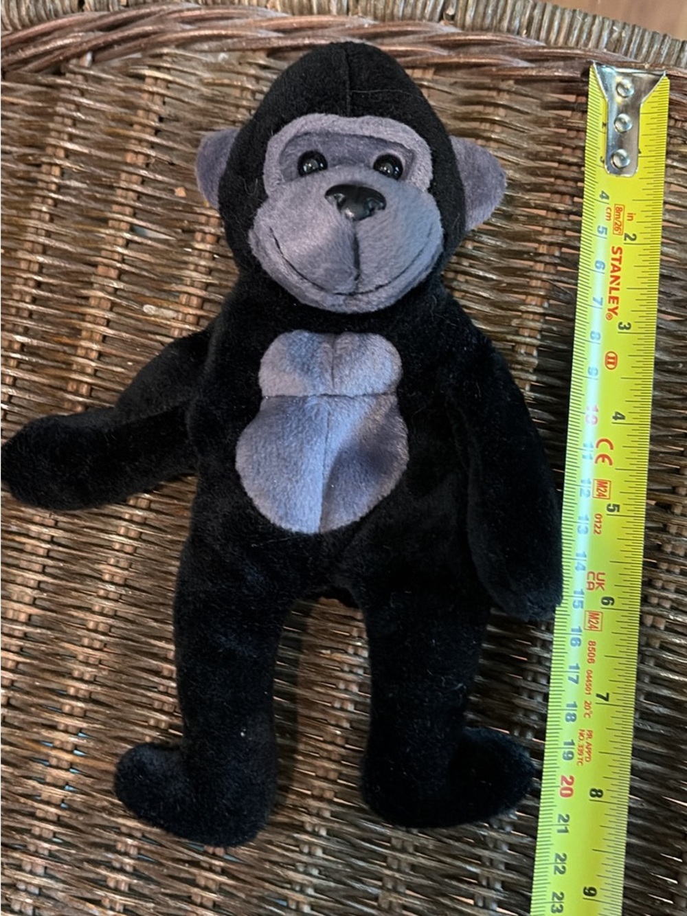 Plush Black and Gray Gorilla Stuffed Animal - Cozy Cuddly Toy